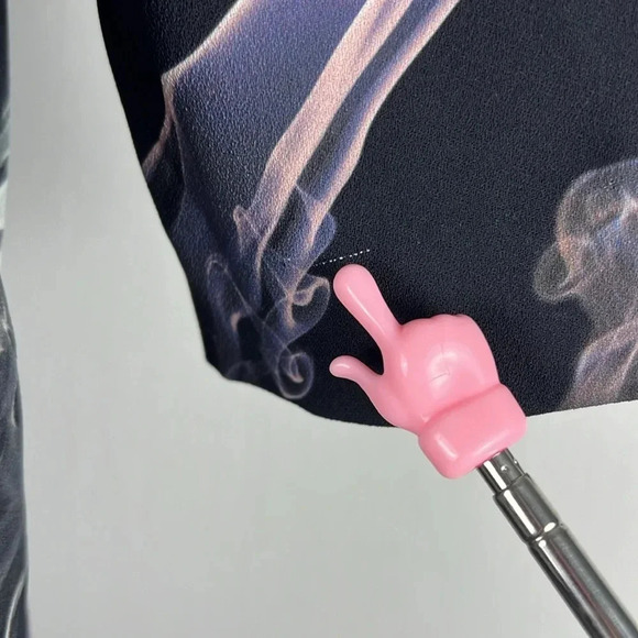 & OTHER STORIES Fumé Print Dress Elbow Length Sleeve V-Neck Black Size 4 - Picture 16 of 16